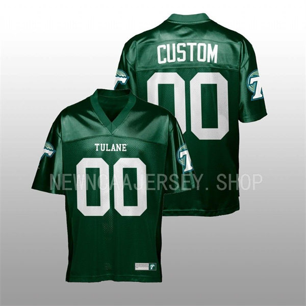 Mens Tulane Green Wave Custom College Football Retro Jersey Green 