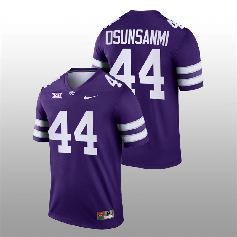 Mens Youth Kansas State Wildcats #44 Tobi Osunsanmi Purple College Football Game Jersey