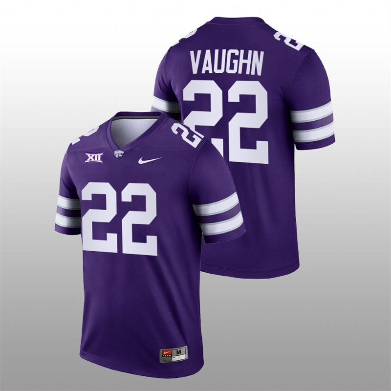 Mens Youth Kansas State Wildcats #22 Deuce Vaughn Purple College Football Game Jersey