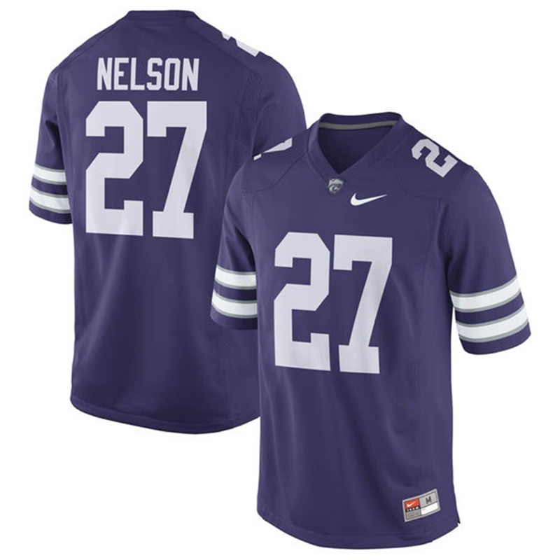 Mens Youth Kansas State Wildcats #27 Jordy Nelson Purple College Football Game Jersey