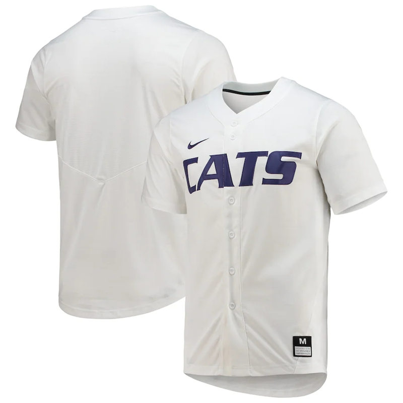 Mens Youth Kansas State Wildcats Blank White College Baseball Team Jersey