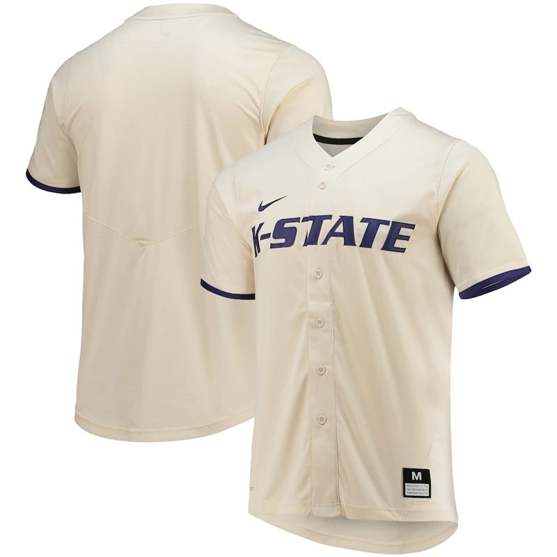 Mens Youth Kansas State Wildcats Blank Natural College Baseball Team Jersey