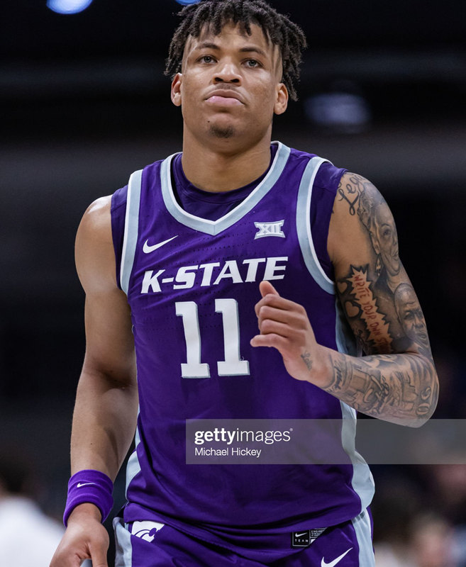 Mens Youth Kansas State Wildcats #11 Keyontae Johnson Purple College Basketball Game Jersey