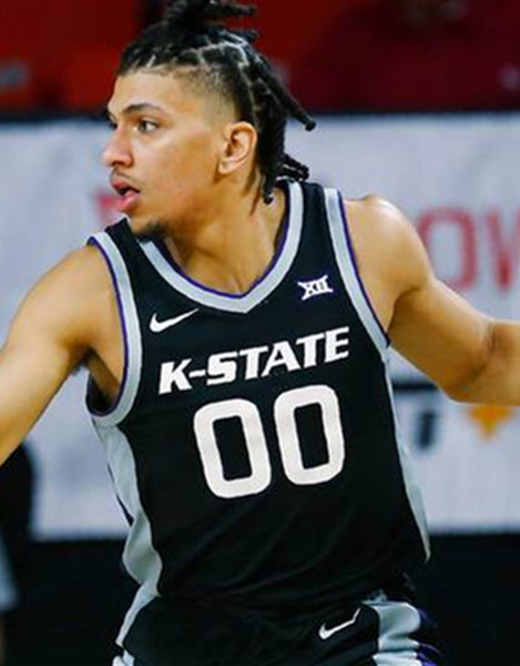 Mens Youth Kansas State Wildcats Custom Nike Black College Basketball Game Jerse