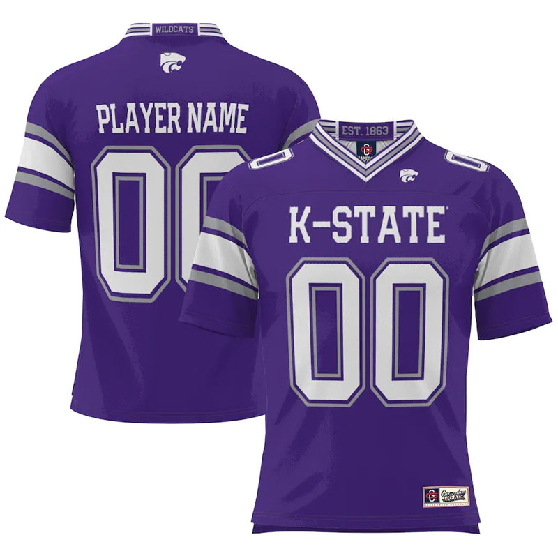 Mens Youth Kansas State Wildcats Custom Purple ProSphere Football Jersey