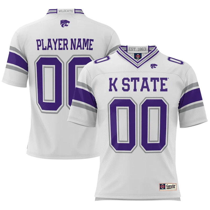 Mens Youth Kansas State Wildcats Custom White ProSphere Football Jersey