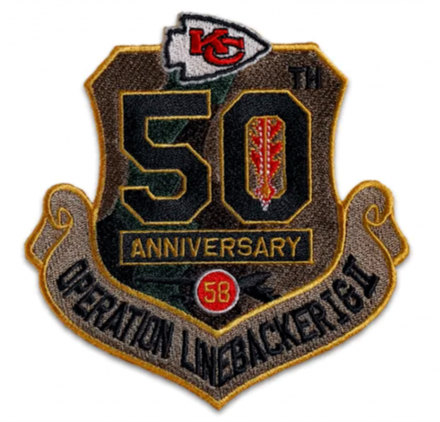 Kansas City Chiefs Commemorate 50th Anniversary Of Operation Linebacker Jersey Patch