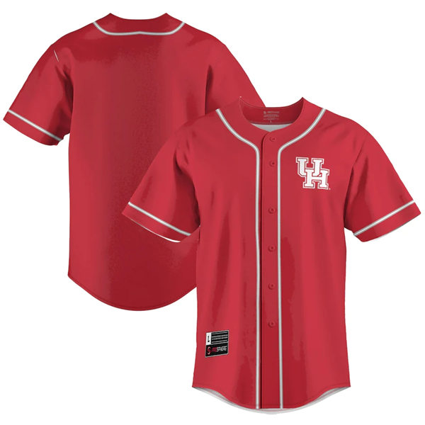 Mens Youth Houston Cougars Blank Baseball Team Jersey - Red