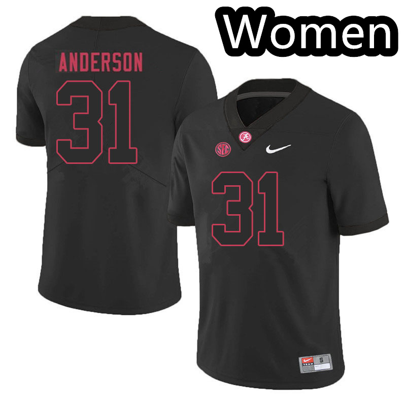 Womens Alabama Crimson Tide #31 Will Anderson Nike Blackout College Football Game Jersey