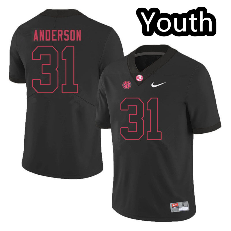 Youth Alabama Crimson Tide #31 Will Anderson Nike Blackout College Football Game Jersey