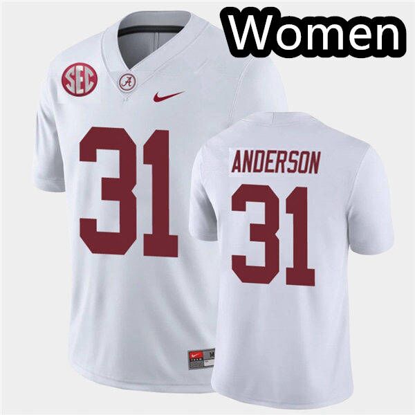 Womens Alabama Crimson Tide #31 Will Anderson Nike White College Football Game Jersey
