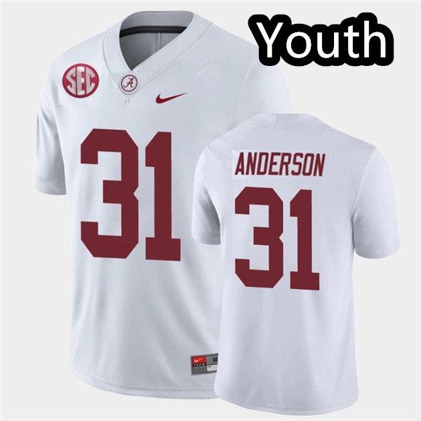 Youth Alabama Crimson Tide #31 Will Anderson Nike White College Football Game Jersey