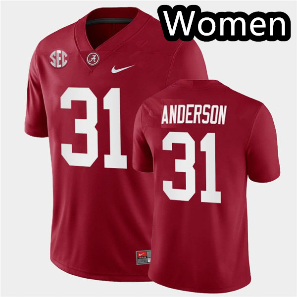 Womens Alabama Crimson Tide #31 Will Anderson Nike Crimson College Football Game Jersey