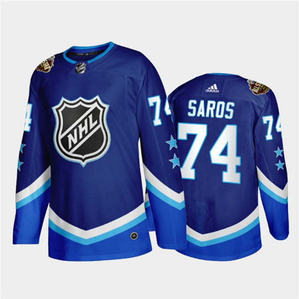 Men's Nashville Predators #74 Juuse Saros Adidas Blue 2022 NHL All-Star Western Jersey