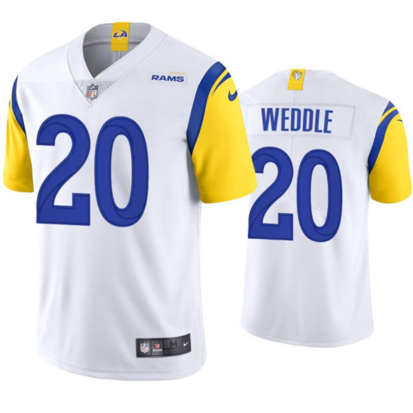 Mens Los Angeles Rams #20 Eric Weddle Whie Away Vapor Untouchable Limited Jersey