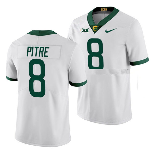 Mens Baylor Bears #8 Jalen Pitre Nike White College Football Game Jersey