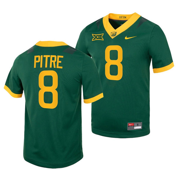Mens Baylor Bears #8 Jalen Pitre Nike Green College Football Game Jersey