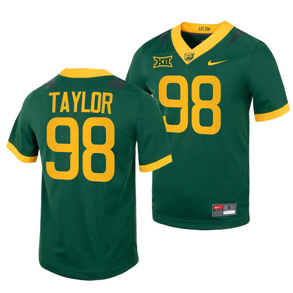 Mens Baylor Bears #98 Phil Taylor Nike Green College Football Game Jersey