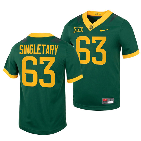Mens Baylor Bears #63 Mike Singletary Nike Green College Football Game Jersey