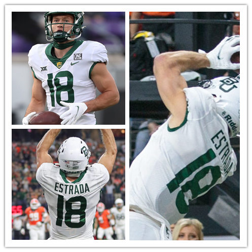 Mens Baylor Bears #18 Drew Estrada Nike White College Football Game Jersey