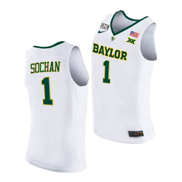 Mens Baylor Bears #1 Jeremy Sochan Nike White College Basketball Game Jersey
