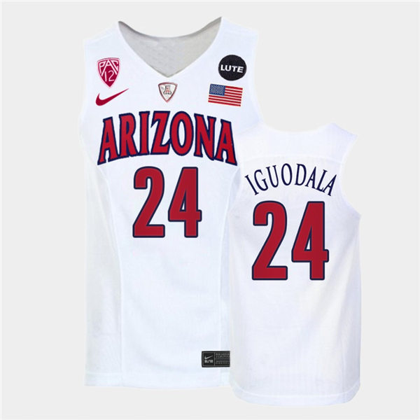 Mens Arizona Wildcats #24 Andre Iguodala Nike White Retro College Basketball Jersey