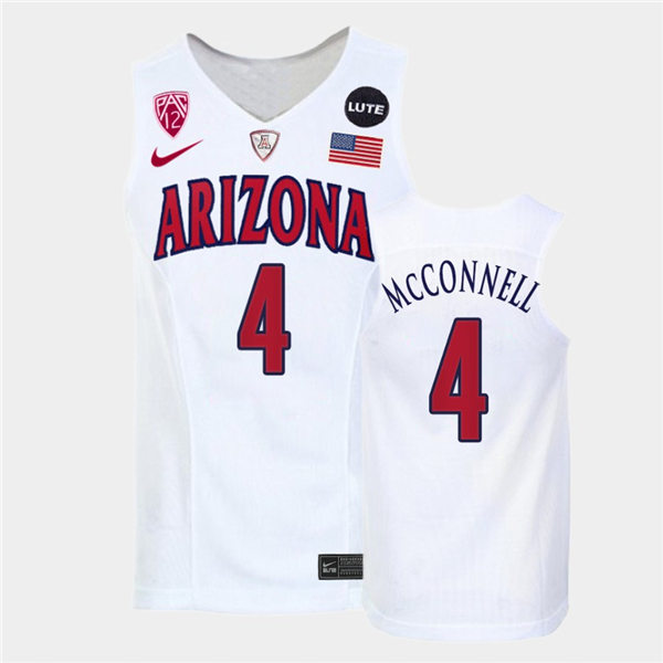 Mens Arizona Wildcats #4 T.J. McConnell Nike White Retro College Basketball Jersey
