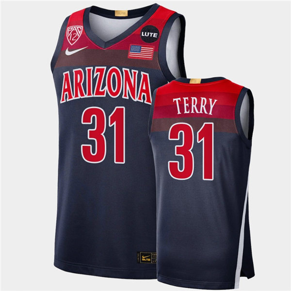 Mens Arizona Wildcats #31 Jason Terry Nike Navy College Basketball Game Jersey