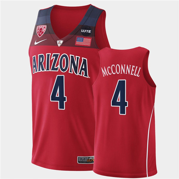 Mens Arizona Wildcats #4 T.J. McConnell Nike Red College Basketball Game Jersey