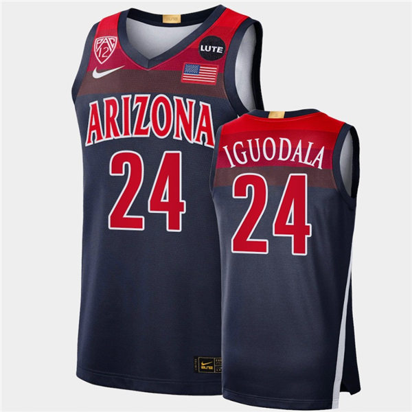 Mens Arizona Wildcats #24 Andre Iguodala Nike Navy College Basketball Game Jersey
