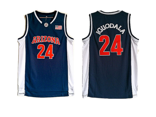 Mens Arizona Wildcats #24 Andre Iguodala Nike Navy Retro Basketball Jersey