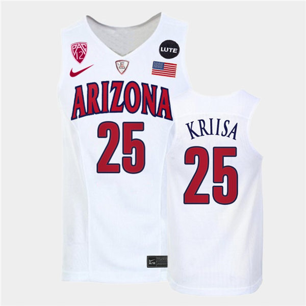 Mens Arizona Wildcats #25 Kerr Kriisa Nike White Retro College Basketball Jersey
