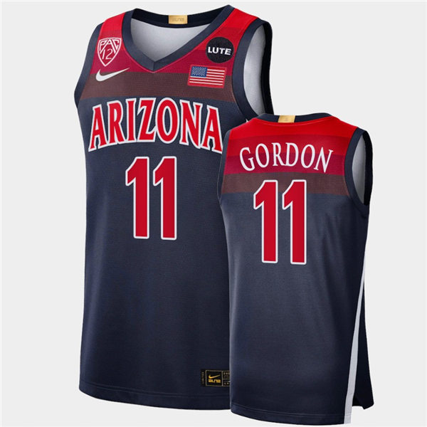 Mens Arizona Wildcats #10 Aaron Gordon Nike Navy College Basketball Game Jersey