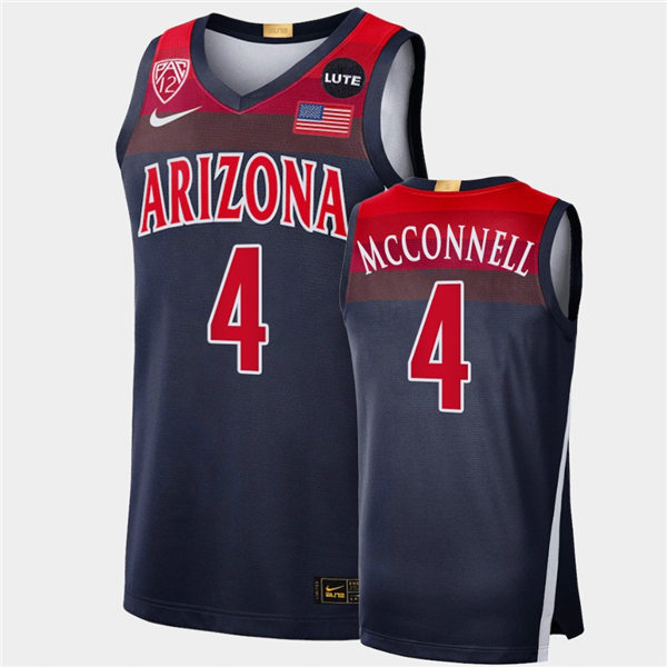 Mens Arizona Wildcats #4 T.J. McConnell Nike Navy College Basketball Game Jersey