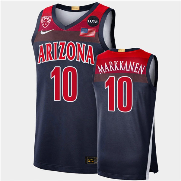 Mens Arizona Wildcats #10 Lauri Markkanen Nike Navy College Basketball Game Jersey