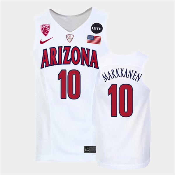 Mens Arizona Wildcats #10 Lauri Markkanen Nike White Retro College Basketball Jersey