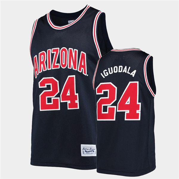 Mens Arizona Wildcats 24 Andre Iguodala Navy Retro Commemorative