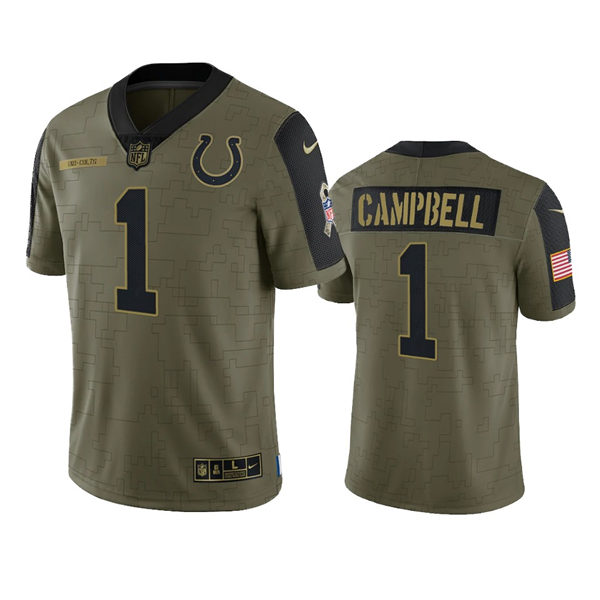 Mens Indianapolis Colts #1 Parris Campbell Nike Olive 2021 Salute To Service Limited Jersey
