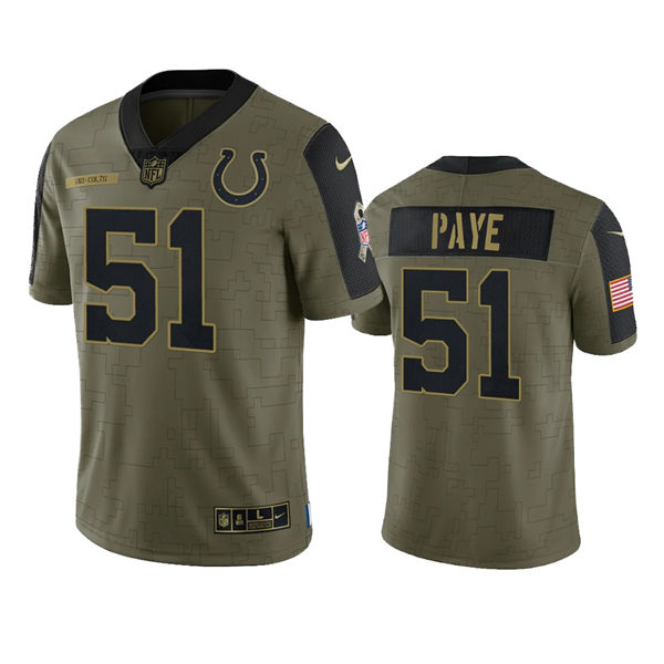 Mens Indianapolis Colts #51 Kwity Paye Nike Olive 2021 Salute To Service Limited Jersey