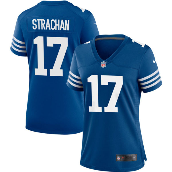 Womens Indianapolis Colts #17 Michael Strachan Nike Royal Alternate Retro Vapor Limited Jersey