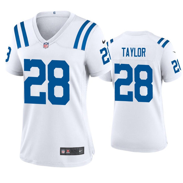Womens Indianapolis Colts #28 Jonathan Taylor Nike White Limited Jersey