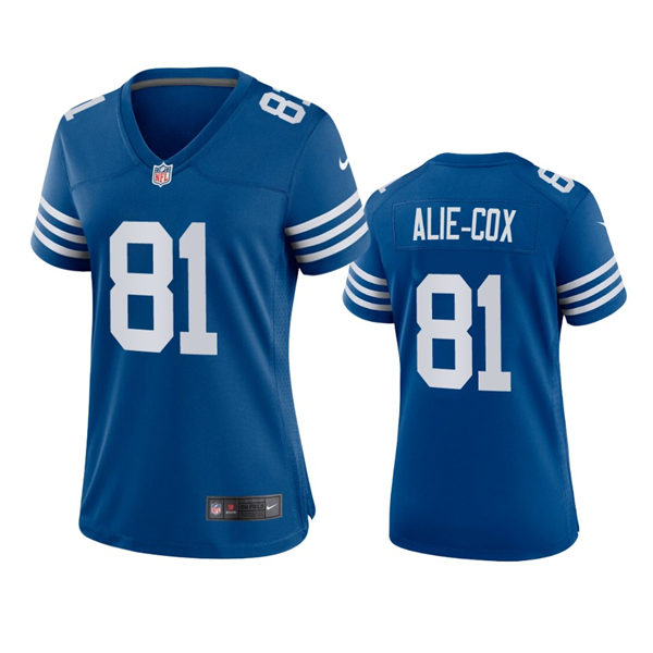 Womens Indianapolis Colts #81 Mo Alie-Cox Nike Royal Alternate Retro Vapor Limited Jersey