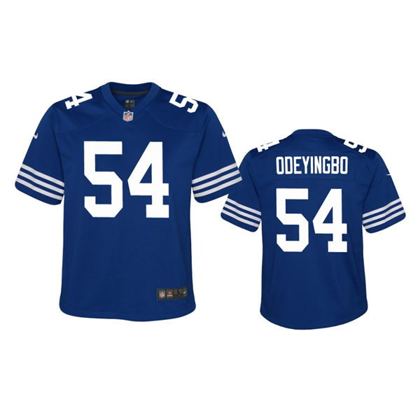 Youth Indianapolis Colts #54 Dayo Odeyingbo Nike Royal Alternate Retro Vapor Limited Jersey