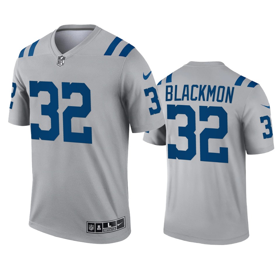 Mens Indianapolis Colts #32 Julian Blackmon Nike Gray Inverted Legend Jersey