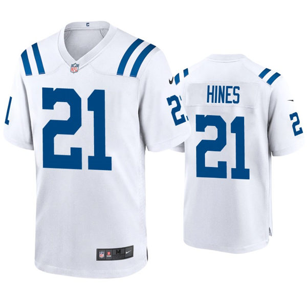 Mens Indianapolis Colts #21 Nyheim Hines Nike White Vapor Limited Jersey