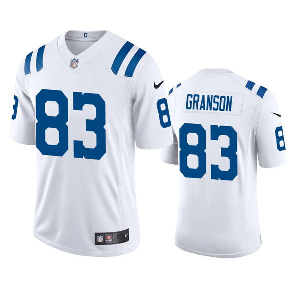 Mens Indianapolis Colts #83 Kylen Granson Nike White Vapor Limited Jersey