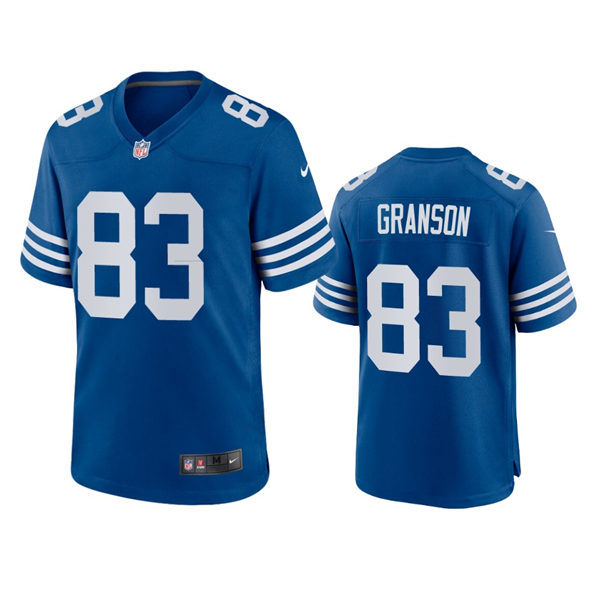 Mens Indianapolis Colts #83 Kylen Granson Nike Royal Alternate Retro Vapor Limited Jersey 