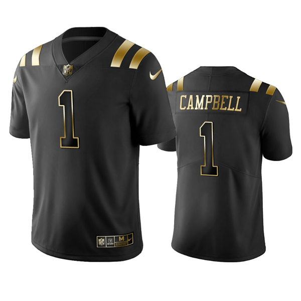 Mens Indianapolis Colts #1 Parris Campbell Nike Black Golden Edition Vapor Limited Jersey