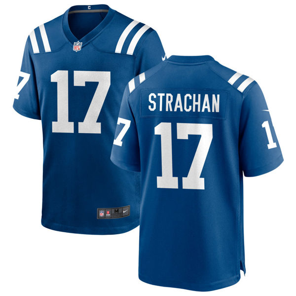 Mens Indianapolis Colts #17 Michael Strachan Nike Royal Vapor Limited Jersey