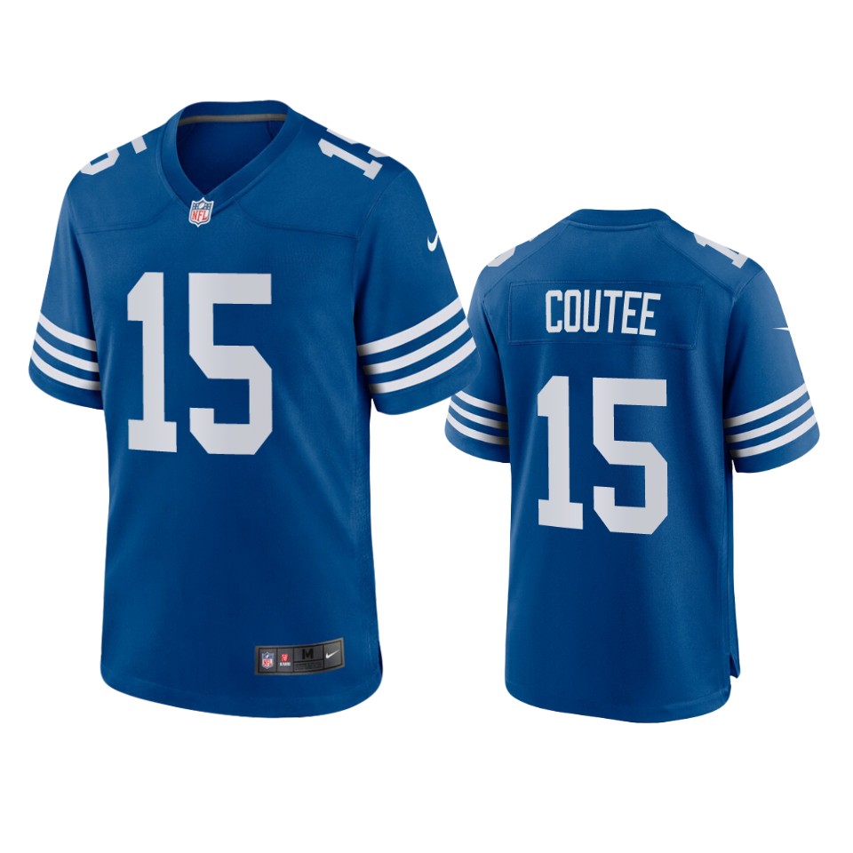 Mens Indianapolis Colts #15 Keke Coutee Nike Royal Alternate Retro Vapor Limited Jersey